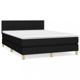 Cumpara ieftin Pat box spring cu saltea, negru, 140x190 cm, textil