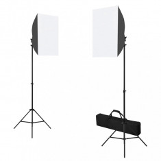 vidaXL Set studio foto cu lumini softbox ?i reflector foto