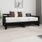 Gossi pat de zi extensibil, negru, 2x(90x190) cm, lemn masiv de pin