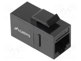Cuplor RJ45 LANBERG Cat 6 negru, 8p8c, din ambele părți, soclu Keystone, pentru PoE
