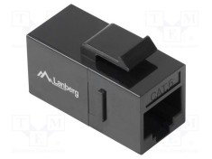 Cuplor RJ45 LANBERG Cat 6 negru, 8p8c, din ambele părți, soclu Keystone, pentru PoE