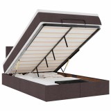 Cumpara ieftin Pat otoman cu saltea tesatura maro inchis 120x200 cm