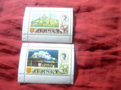 2 Timbre Jersey 1969 - Regina Elisabeta II , motive locale , stema , val. 1si 4p foto