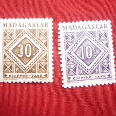 2 Timbre Madagascar , colonie fr., Taxe 1947