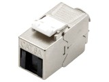 Modul RJ45 Keystone Argintie Cat 6a - Ecranat, Fără Unelte