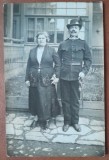 Carte postala, necirculata, militar cu sotia, perioada primului razboi mondial