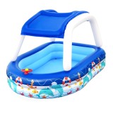 Piscina gonflabila Bestway Family, 213 x 155 x 123 cm, parasolar detasabil, model trenulet