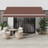 VidaXL Copertină retractabilă manual, maro, 400x300 cm
