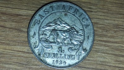 Africa de Est - moneda istorica argint - 1 shilling 1924 - George V - stare buna foto