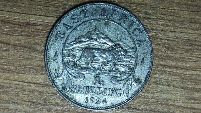 Africa de Est - moneda istorica argint - 1 shilling 1924 - George V - stare buna