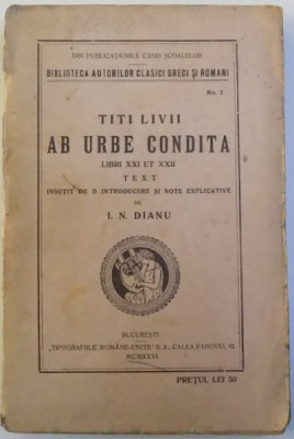 AB URBE CONDITA LIBRI XXI ET XXII de TITI LIVII , 1926 foto