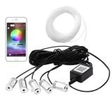 Cumpara ieftin Kit Lumini Ambientale Auto 6 metri cu 5 canale, fir neon RGB cu Aplicatie Telefon Bluetooth, 12V AL-5LC6M