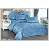 Cumpara ieftin Lenjerie de Pat Catifea PREMIUM, Pat Dublu, 6 Piese, Albastru - EAT230