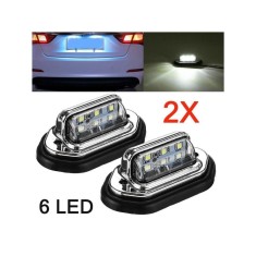 Set 2 lampi numar LED carcasa cromata 12V-24V (Set 2 buc)