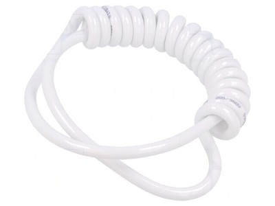 Cablu spiral PUR alb neecranat 6x0,22mm2 0,1m-0,4m 300V foto