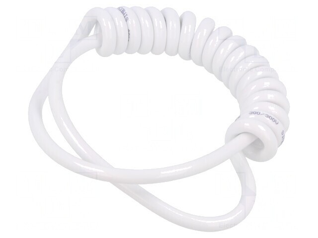 Cablu spiral PUR alb neecranat 6x0,22mm2 0,1m-0,4m 300V