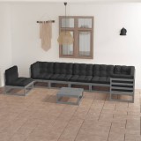 vidaXL Set mobilier de grădină cu perne, 8 piese, lemn masiv de pin 3076651