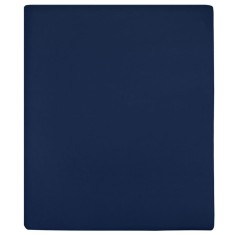 vidaXL Cearșaf de pat cu elastic, 2 buc., bleumarin, 90x200 cm, bumbac 136231