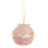Glob de Craciun, roz + auriu, HSDA85326-1, 7.8 cm, spuma, rotund