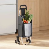 Carucior de cumpărături cu sistem de urcare scări, negru, 38 L