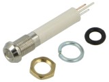 Lampă LED de control BIVAR MPC6-1WD12V 12V &Oslash;6mm IP54 albă convexă cu conectori