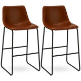 Set of 2 Brown Bar Chairs Indiana