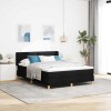 VidaXL Pat cu arcuri cu saltea Alb și negru 140 x 190 cm țesătură 3341351