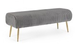Cumpara ieftin Banca tapiterie velur gri Selena 129x45.5x48 cm