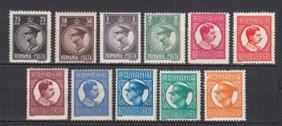 ROMANIA 1930 LP 86 REGELE CAROL II FILIGRAN P.T.T. (UZUALE) SERIE STARE MNH foto