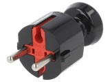 Conector alimentare AC tată 2P 250VAC 16A negru