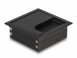 Organizator cabluri cu perii - montare in masa 80x80x28mm Negru, Delock 66855