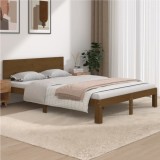 Cumpara ieftin Cadru de pat King Size, maro miere, 150x200 cm, lemn masiv