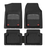 Cumpara ieftin Set Covorase Auto Universale Tip Tavita JOKER, PVC, ajustabile, negru cu ornament cromat, 5 bucati