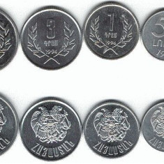 SV * Armenia SET 7 Monede 10 - 20 - 50 LUMA si 1 - 3 - 5 - 10 DRAM 1994 * UNC