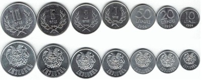 SV * Armenia SET 7 Monede 10 - 20 - 50 LUMA si 1 - 3 - 5 - 10 DRAM 1994 * UNC foto