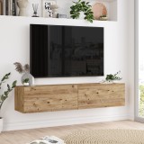 Comoda TV Lapinlahti 29,5x140x31,5cm pal stejar rustic [en.casa] HausGarden Leisure