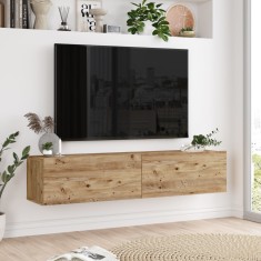 Comoda TV Lapinlahti 29,5x140x31,5cm pal stejar rustic [en.casa] HausGarden Leisure