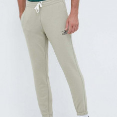 New Balance pantaloni de trening culoarea verde, neted