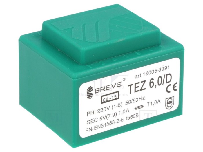Transformator &icirc;ncapsulat 6V 1A PCB