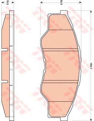 Set placute frana,frana disc TOYOTA HILUX III pick-up (KUN, TGN, LAN, GGN) (2004 - 2016) TRW GDB3500 foto