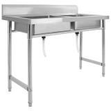 Cumpara ieftin Chiuveta de bucatarie cu doua cuve, din otel inoxidabil, argintiu, 9,55 kg