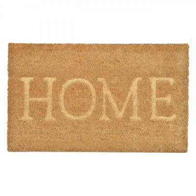 Covoraș Ușă, Model Natural, Mesaj Home, 75x45cm, Fibre Nucă de Cocos foto