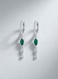 Cumpara ieftin Cercei din Argint 925 Emerald Marquise cu Tortite Creole si Zirconiu