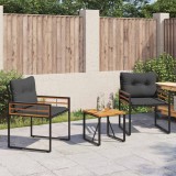 vidaXL Set de Mobilier pentru Exterior cu pernă 3 pcs Gri &icirc;nchis 42026932