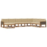 vidaXL Set de canapele de exterior cu pernă 8 pcs Natural și Bej 3382801