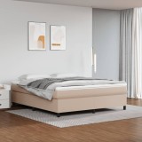 Pat box spring cu saltea, cappuccino, 160x200cm piele ecologica GartenMobel Dekor, vidaXL