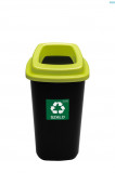 Cos Plastic Reciclare Selectiva, Capacitate 90l, Plafor Sort - Negru Cu Capac Verde - Sticla