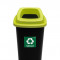Cos Plastic Reciclare Selectiva, Capacitate 45l, Plafor Sort - Negru Cu Capac Verde - Sticla
