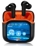 Casti Bluetooth cu Traducere AI in Timp Real, Canareen, Touchscreen, ANC, 158 Limbi, Negru-Portocaliu