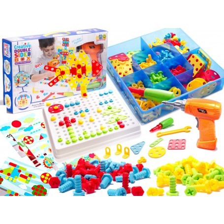 Set Bormasina Electrica cu 261 piese, jucarie educativa si interactiva
